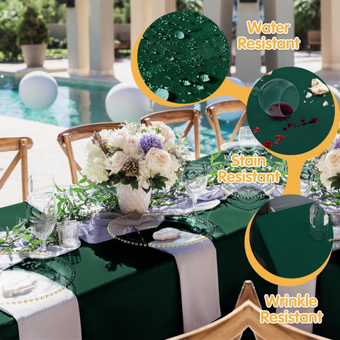 BRILLMAX hunter green tablecloth with hemmed edges for professional tables.