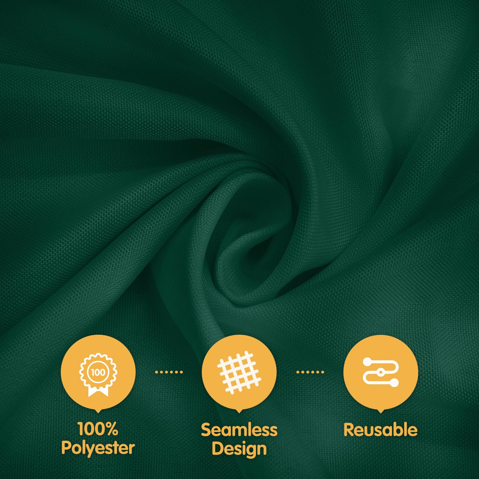BRILLMAX hunter green seamless polyester fabric close-up shows durable construction.