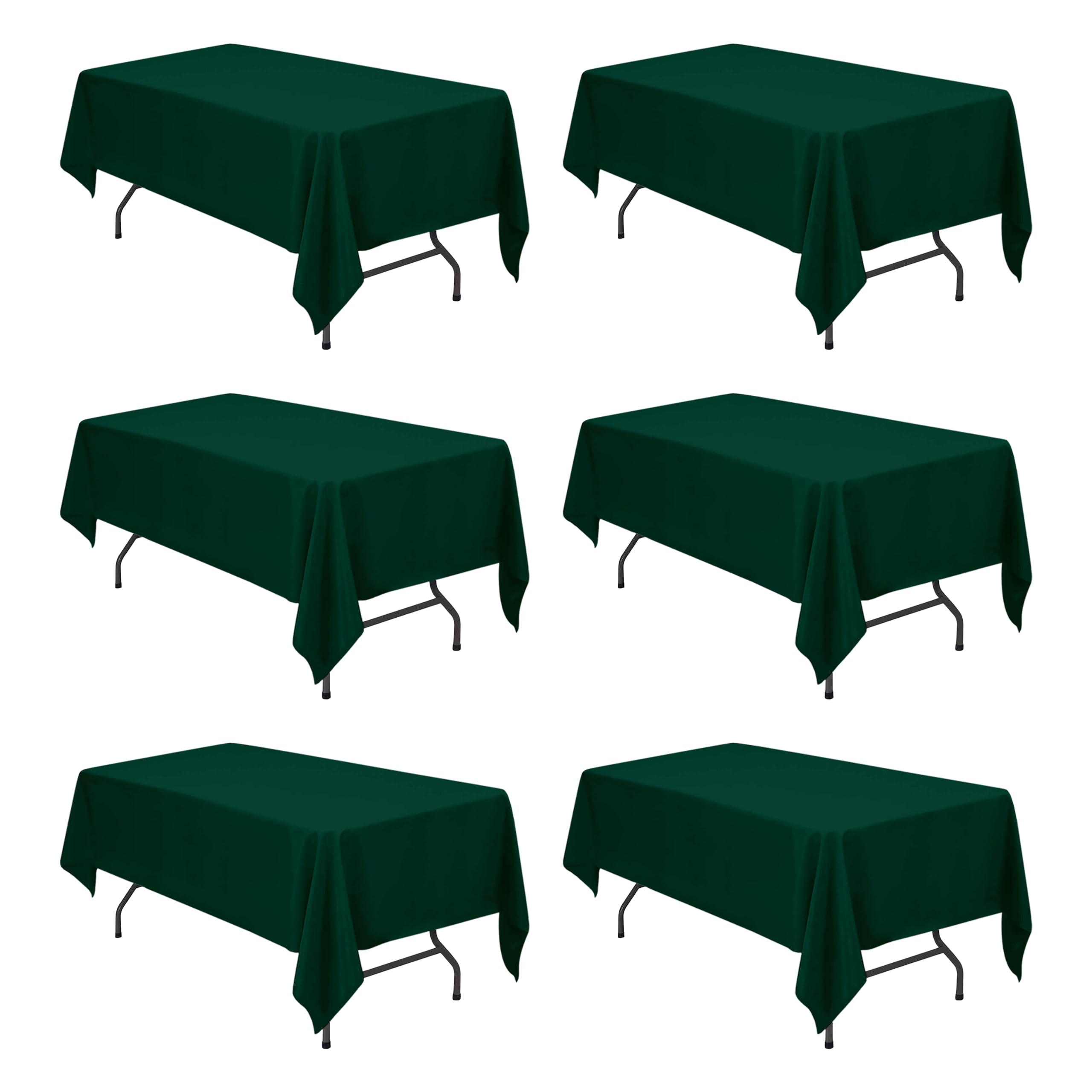 BRILLMAX hunter green tablecloth on a table for a polished wedding setup.