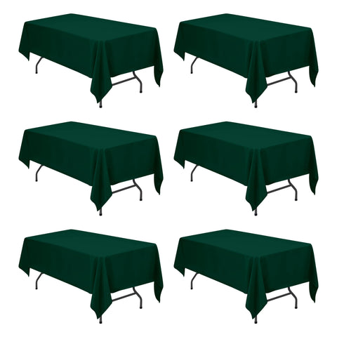 BRILLMAX hunter green tablecloth on a table for a polished wedding setup.