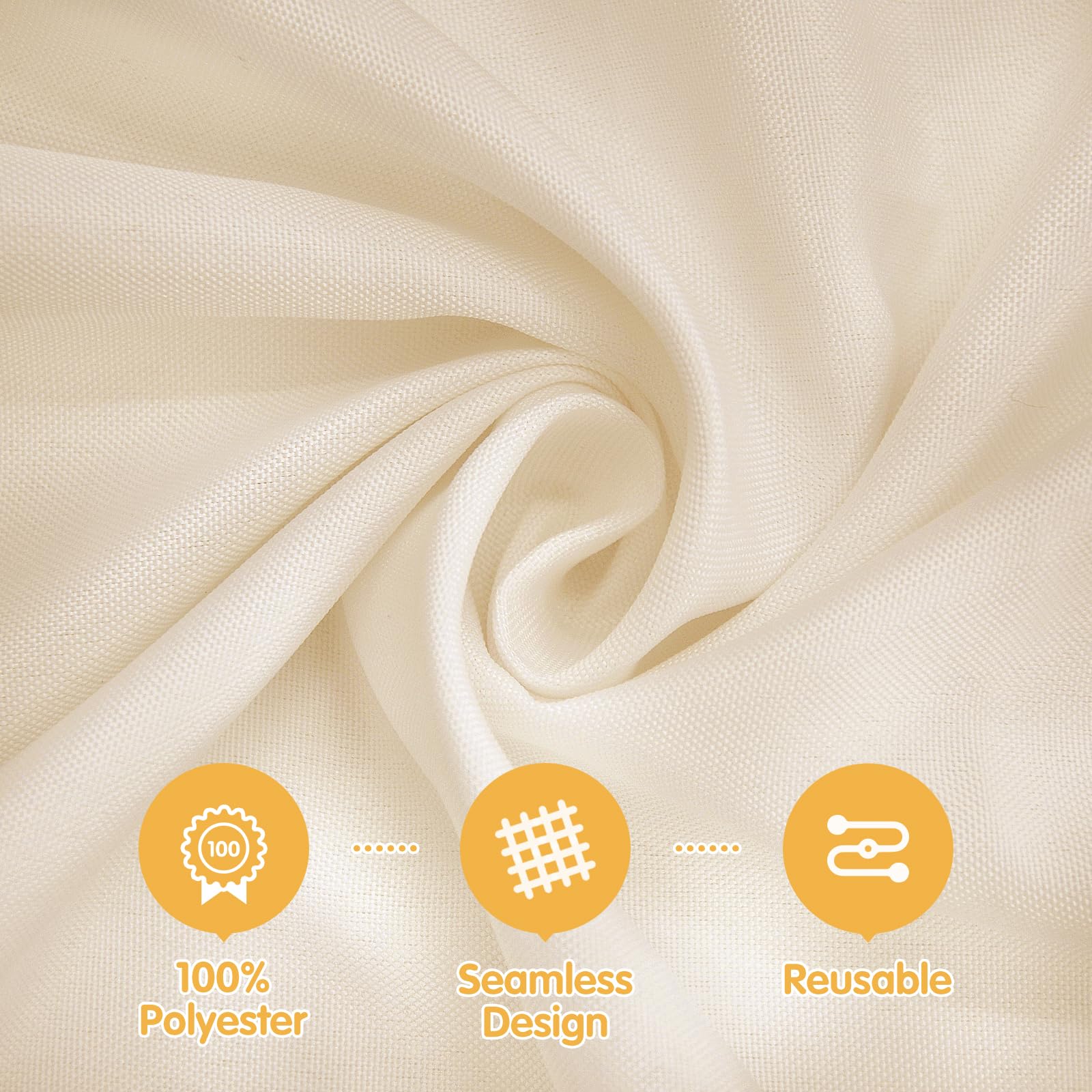 BRILLMAX seamless polyester tablecloth on a dining setup