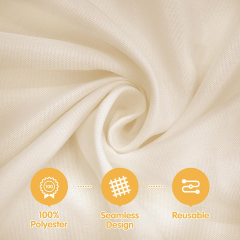 BRILLMAX seamless polyester tablecloth on a dining setup
