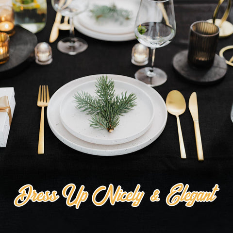 BRILLMAX machine-wash-ready tablecloth for busy events.