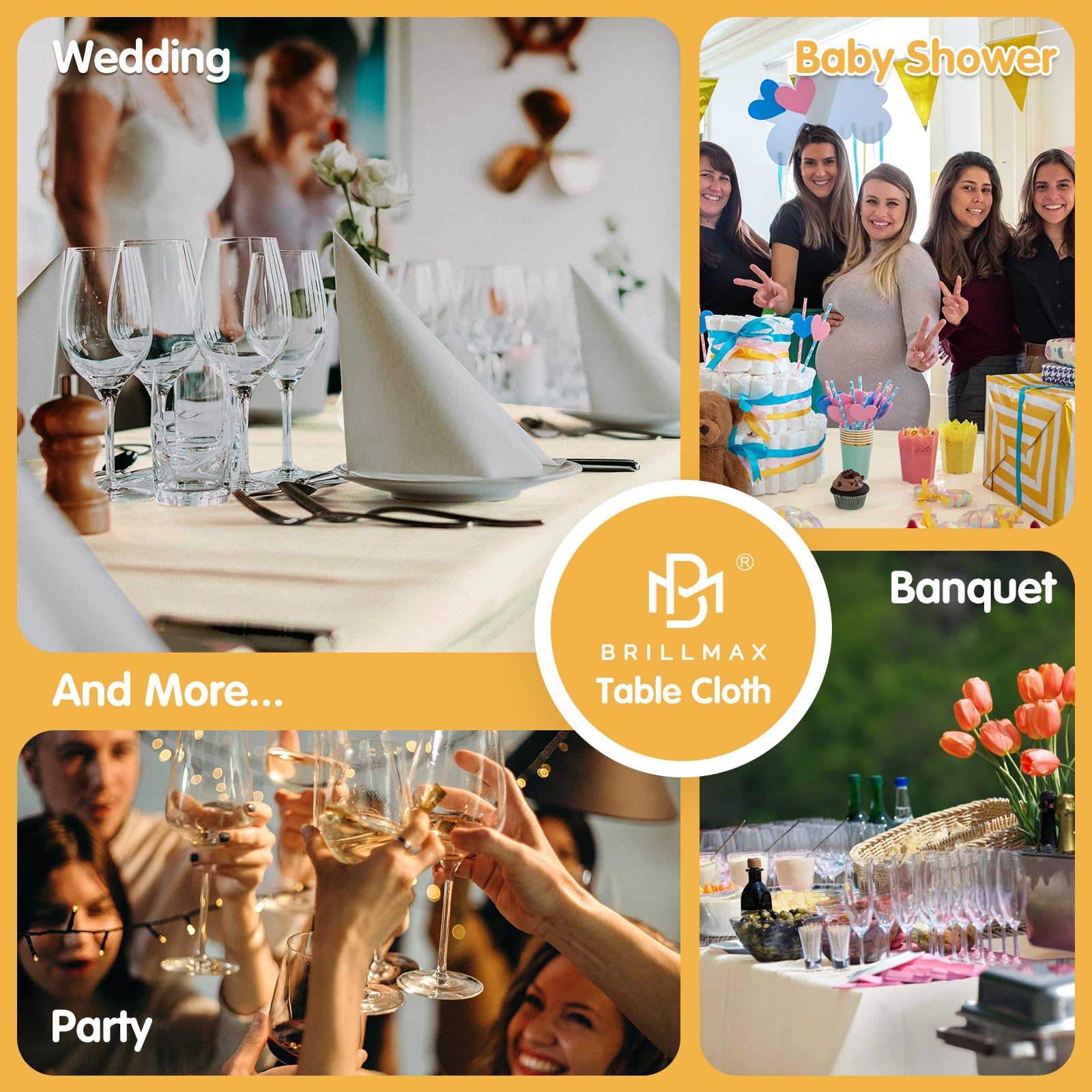 BRILLMAX wedding banquet setup with beige tone and refined look