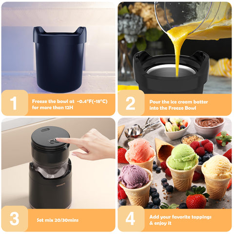 BRIOBITE ice cream maker 1-2 servings ideal for couples or small families
