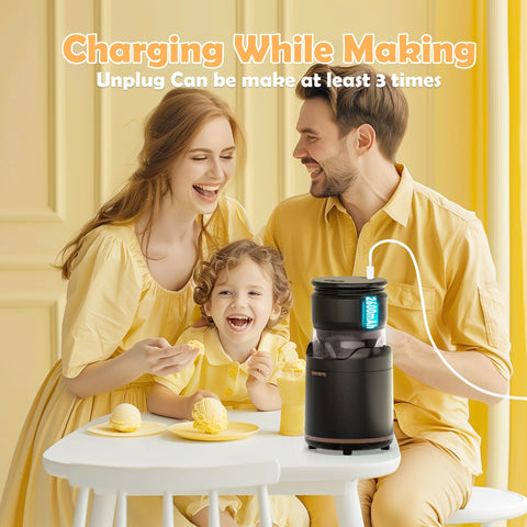 BRIOBITE ice cream maker low-noise motor ensures peaceful kitchen use