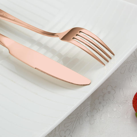 BRIOUT rose gold flatware easy cleaning helps maintain shine.