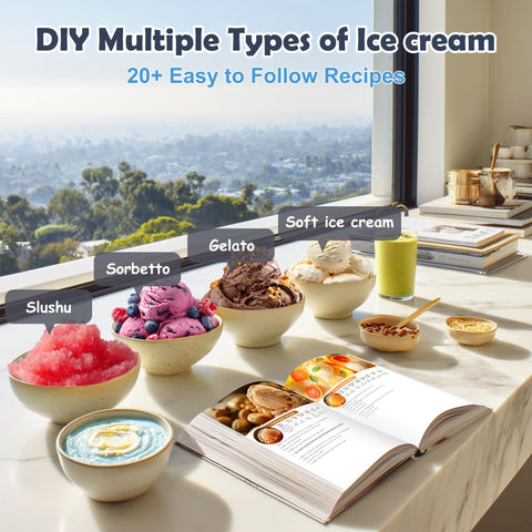 BRIOBITE ice cream maker removable parts being cleaned, quick cleanup after making creamy treats.