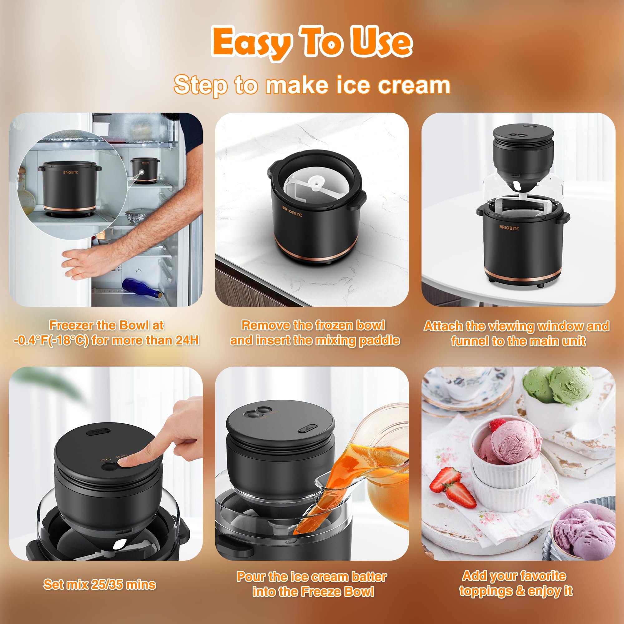 BRIOBITE sleek black design complements modern kitchens.