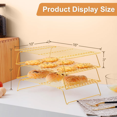 BRIOOUT expandable rack stack for cooling cookies, cupcakes, and pies at once.
