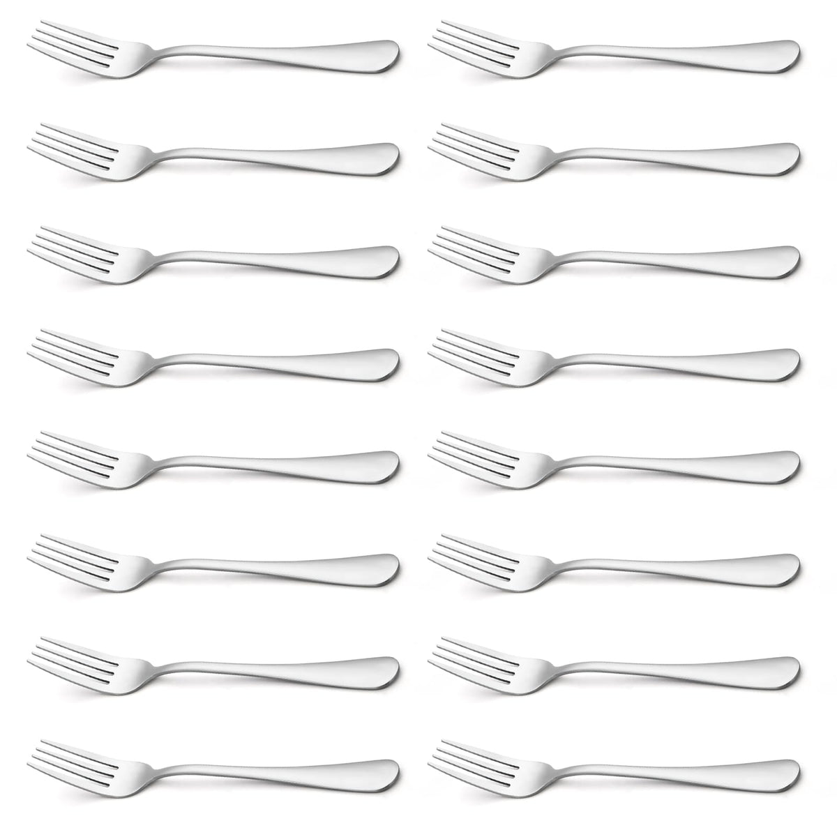 Briout 16-piece silverware forks feature an 8-inch length with a mirror-polished finish for elegant dining.