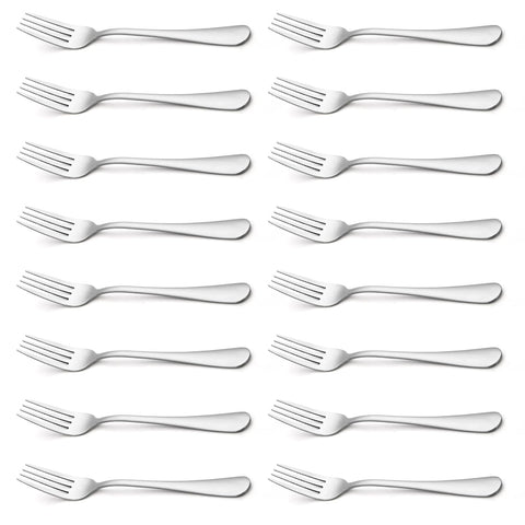 Briout 16-piece silverware forks feature an 8-inch length with a mirror-polished finish for elegant dining.