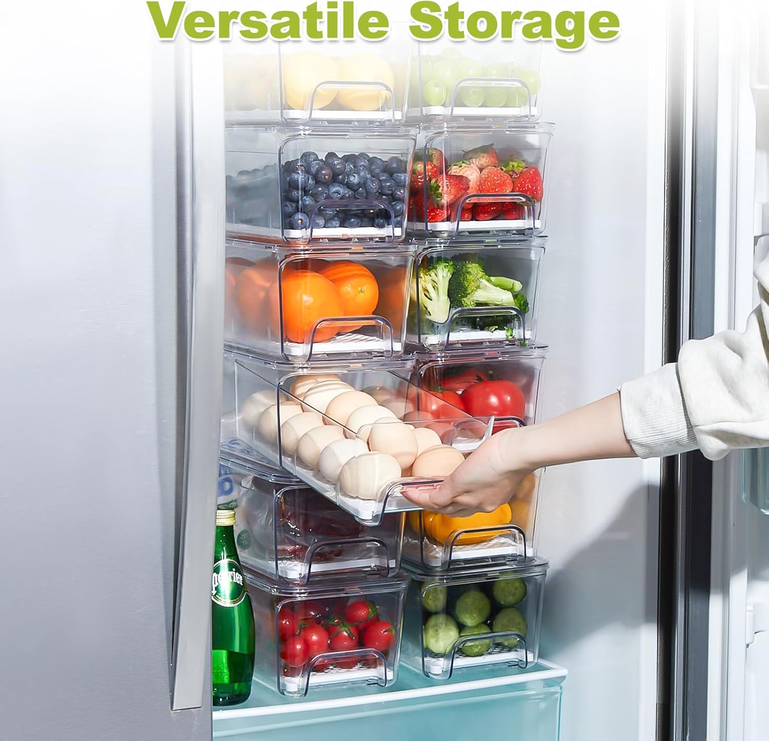 Brippo anti-slip bottom prevents shifts during fridge access.