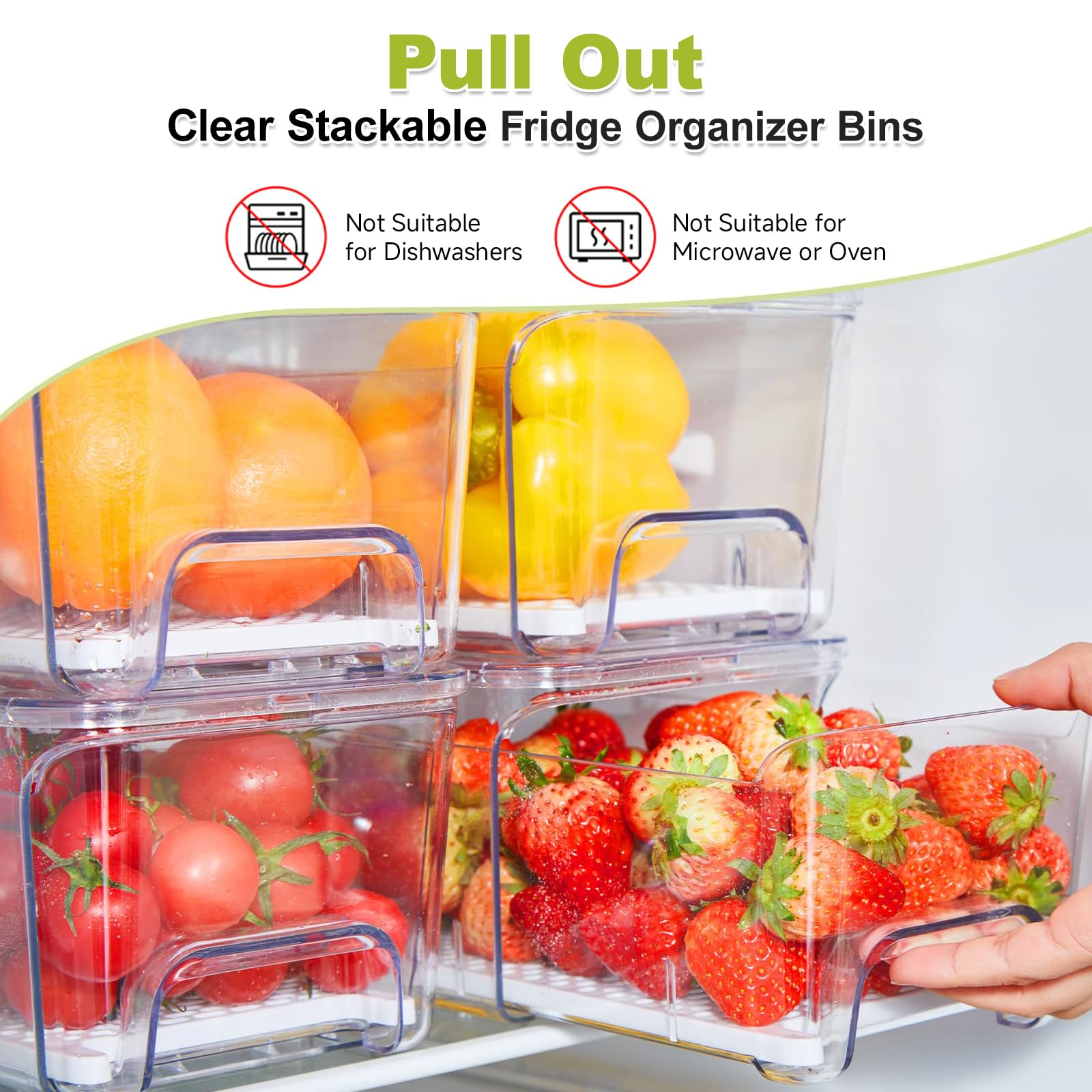 Brippo fridge storage bin transparent shell for quick checks