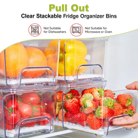 Brippo fridge storage bin transparent shell for quick checks