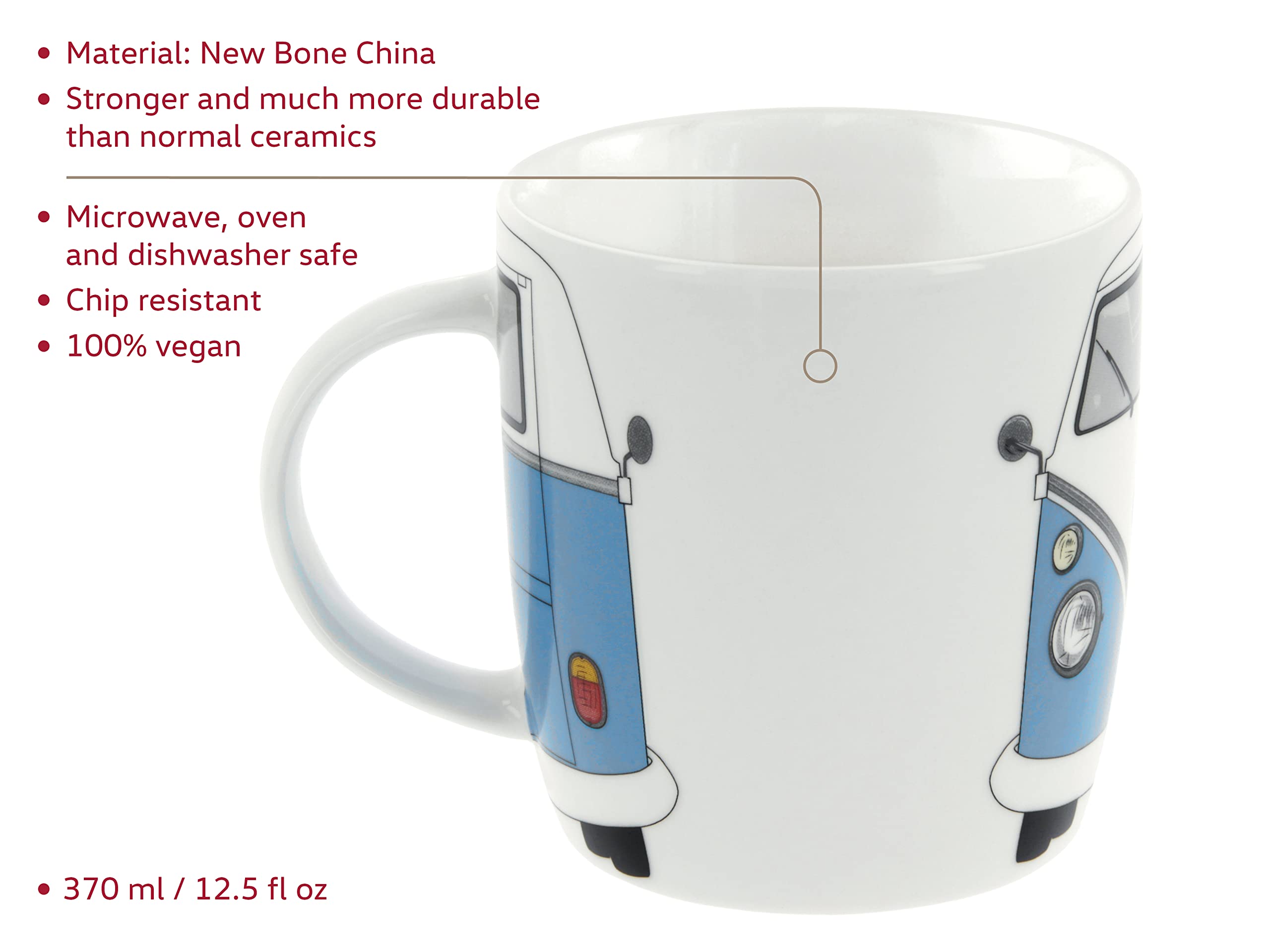 BRISA VW Collection side-profile mug in blue for stylish office breaks
