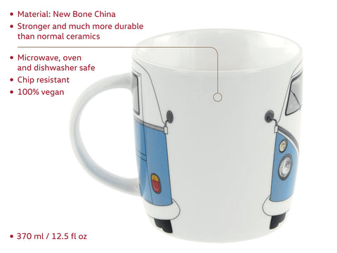 BRISA VW Collection side-profile mug in blue for stylish office breaks