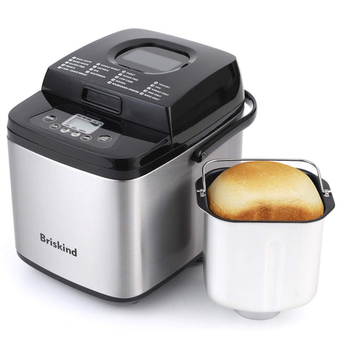 Briskind 19-in-1 bread maker front view, compact design for small spaces.