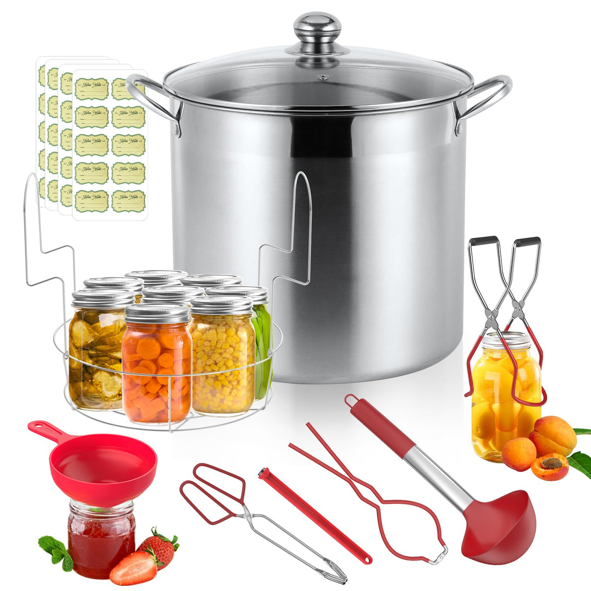 BriSunshine 21.5 qt canning pot with rack for even heat during water bath canning