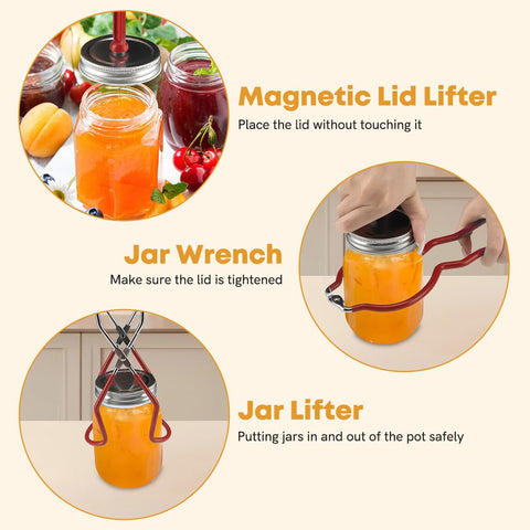 BriSunshine canning tongs enable safe jar handling during processing