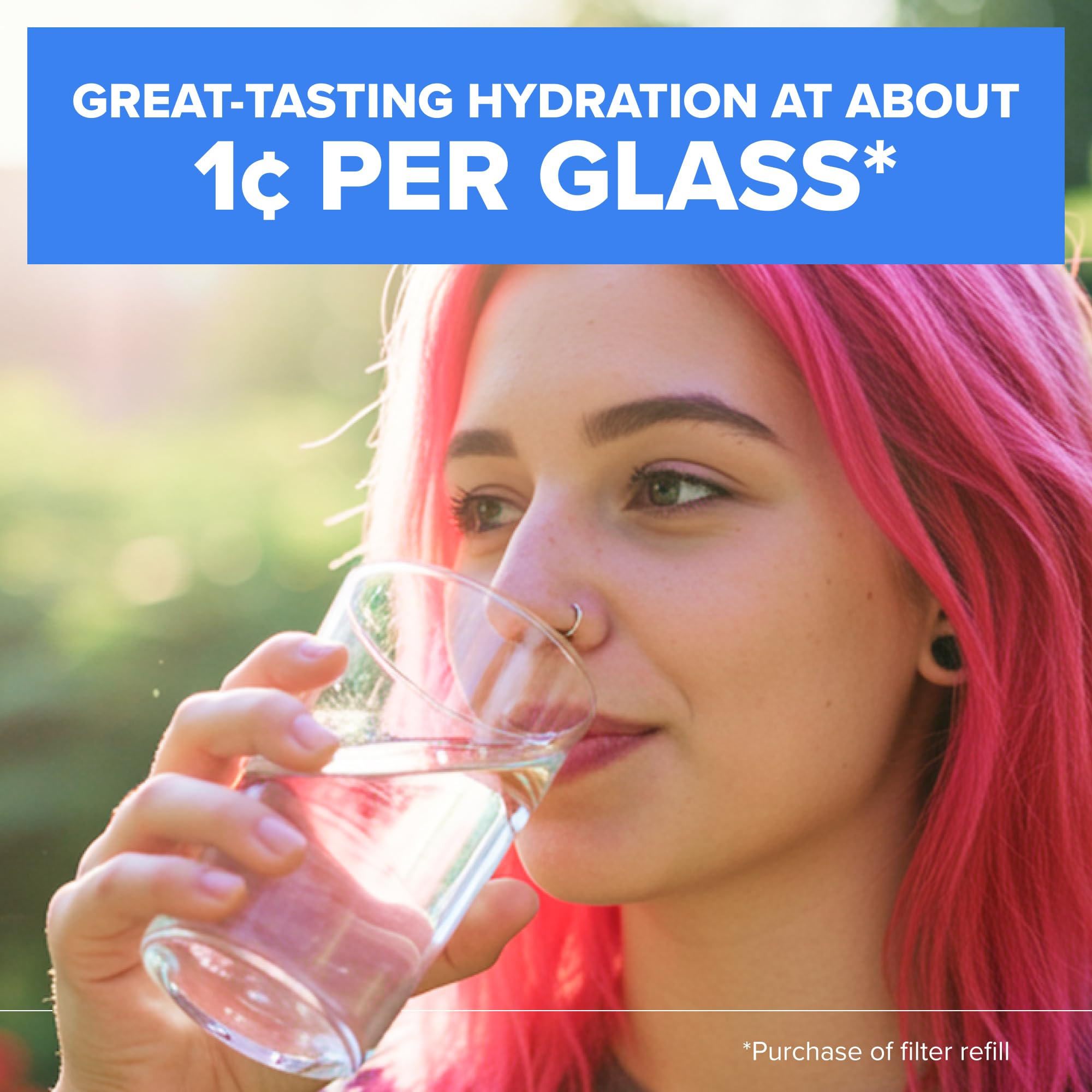 BPA-free Brita system ensuring safe hydration.