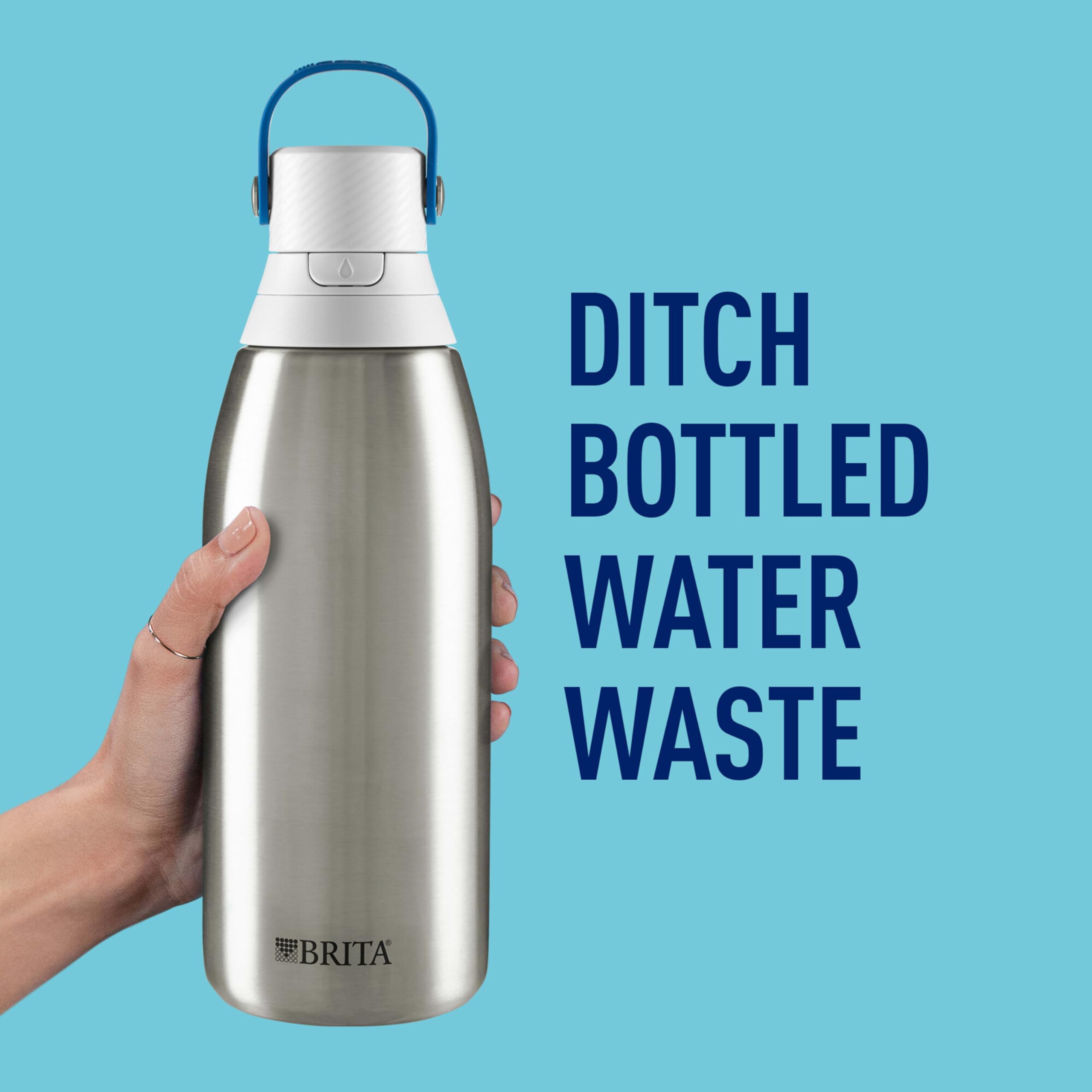 Brita carrying loop enables easy grab-and-go transport.