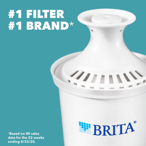 BRITA water filter pitcher red lid open for easy refilling