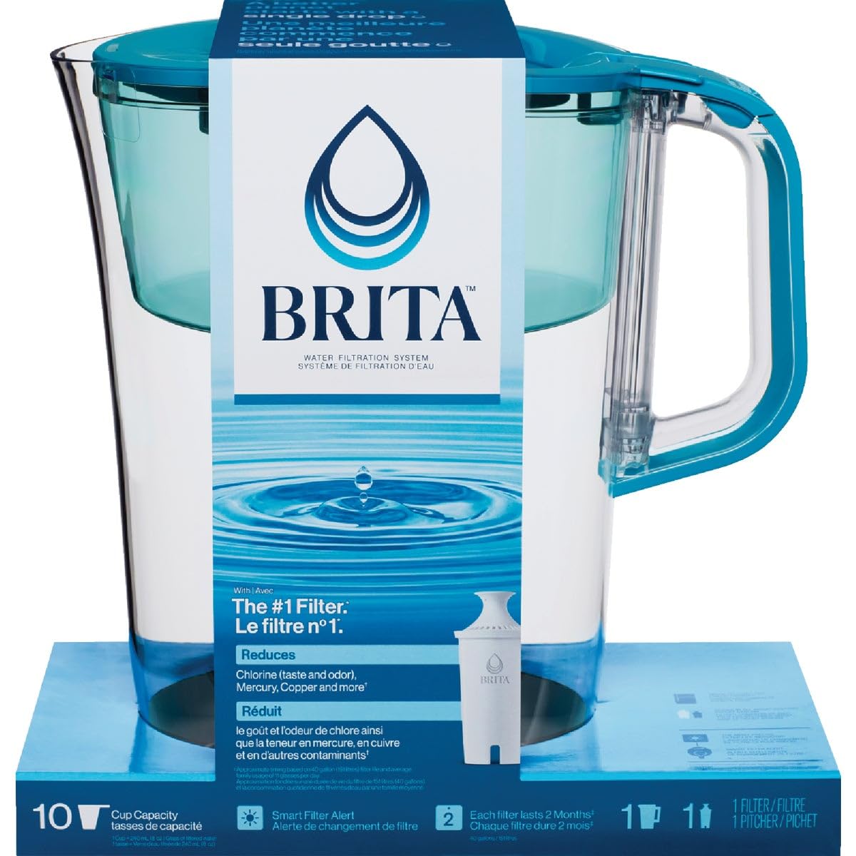 Brita Tahoe Large pitcher with 10-cup capacity for family hydration.
