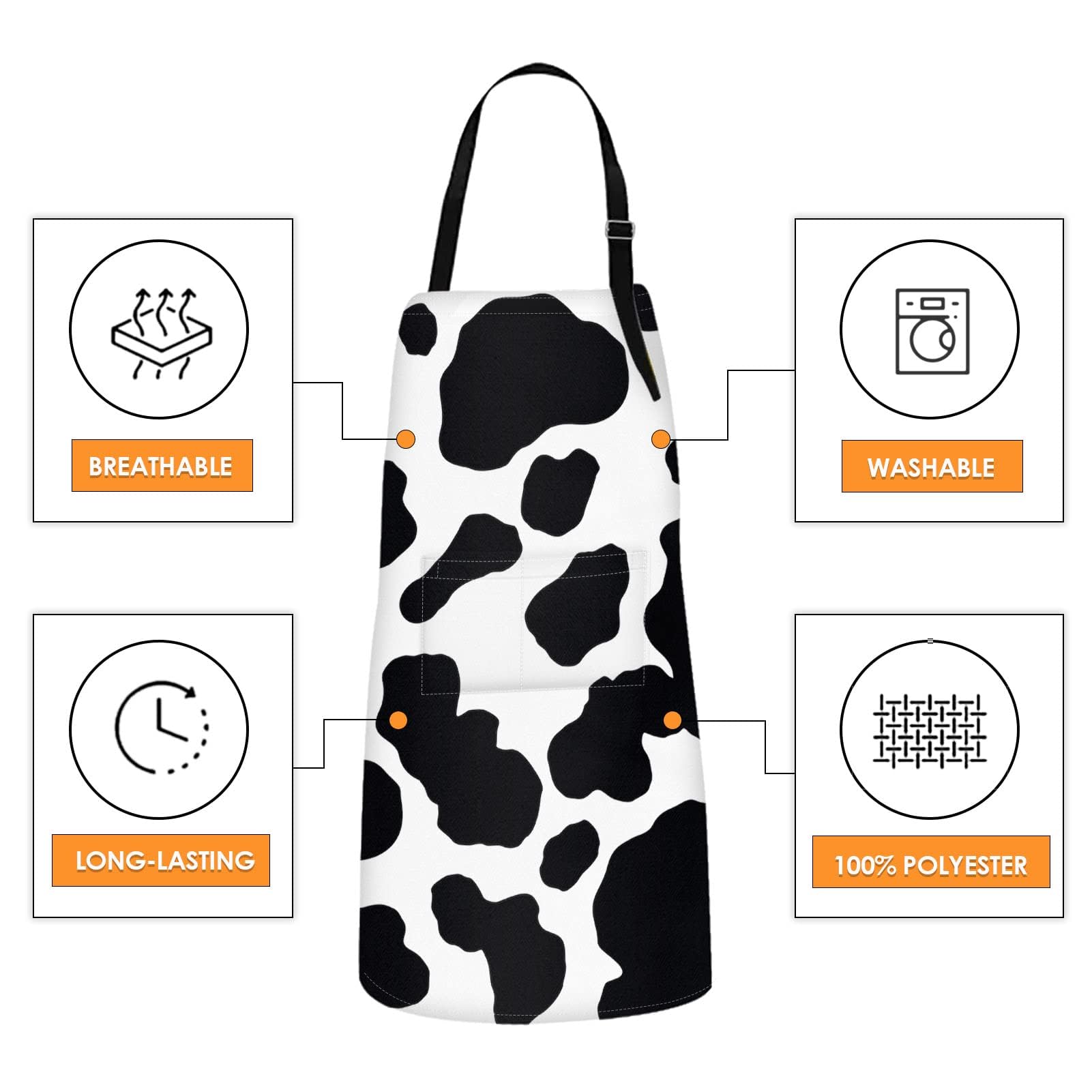 Britimes apron large-pocket design holds phone and towels within reach
