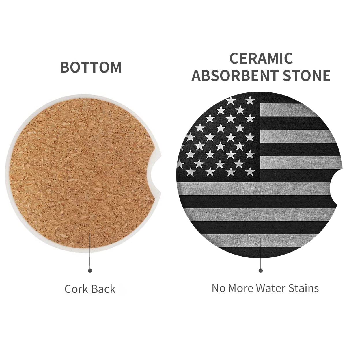 Britimes cork base car coaster protects surfaces without scratches while absorbing drips.