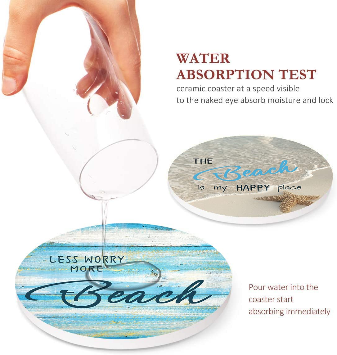 Britimes Ceramic Stone Coaster absorbs moisture for a dry surface