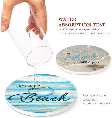 Britimes Ceramic Stone Coaster absorbs moisture for a dry surface