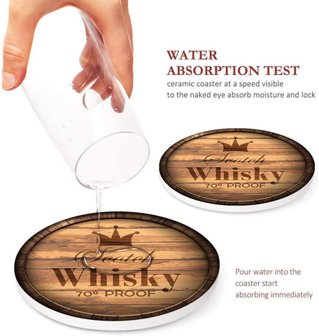 Britimes ceramic stone coasters absorb moisture to keep surfaces dry.