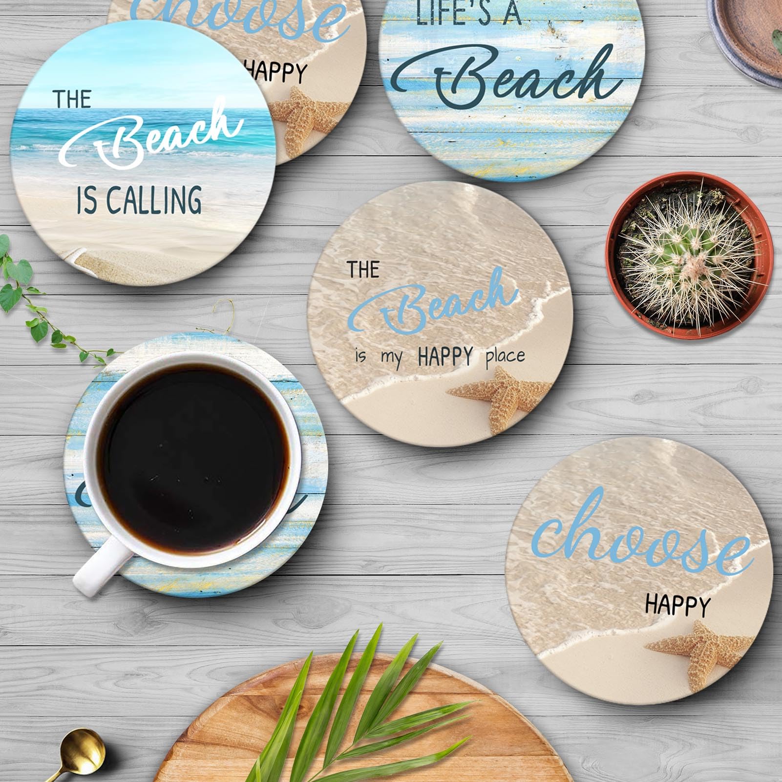 Britimes Cork-Base Coaster offers slip-resistance on smooth furniture