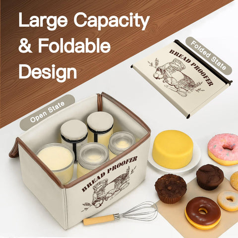 Brivouen Bread Proofing Box folded storage demonstrates compact, drawer‑friendly design.