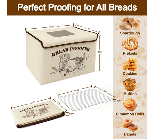 Brivouen Bread Proofing Box shelf detail highlights stainless steel rack.