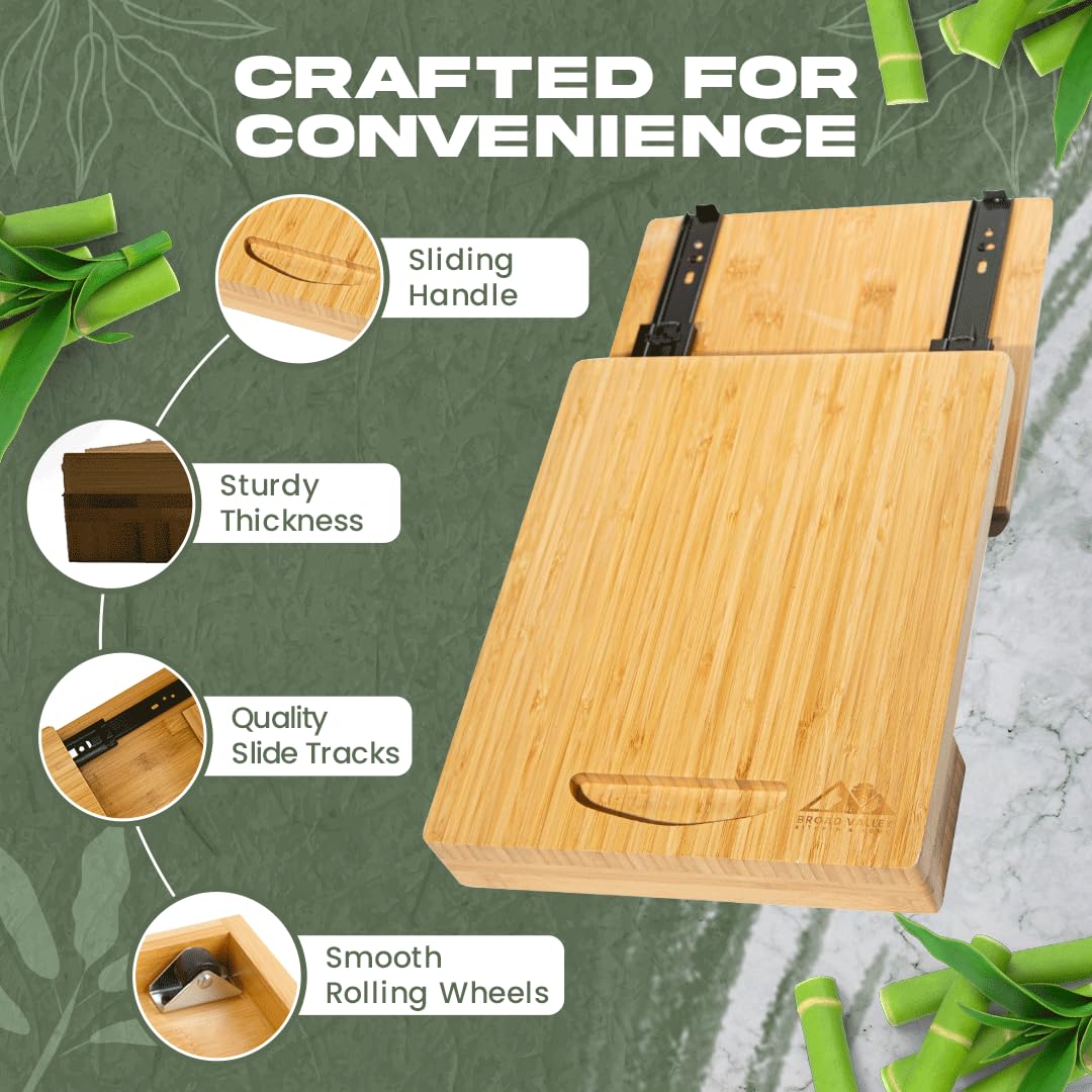 Broad Valley Bamboo Slider supports a compact coffee-station setup on the counter