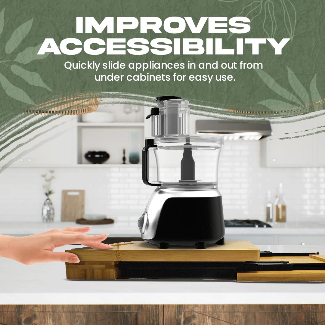 Broad Valley Bamboo Slider helps keep the counter top organized and accessible