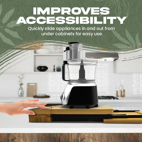 Broad Valley Bamboo Slider helps keep the counter top organized and accessible