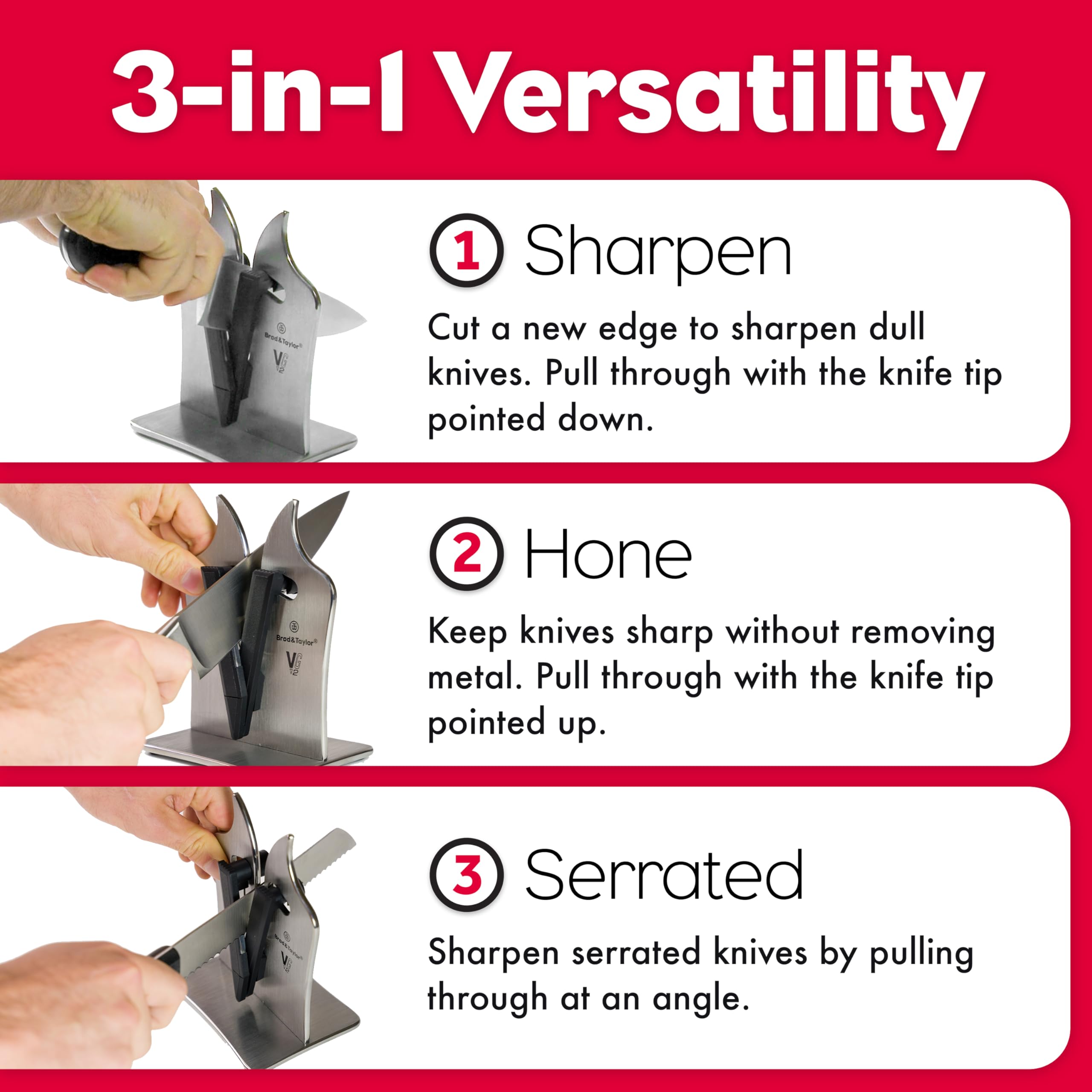 Guided V-shape ensures consistent angle with every stroke.