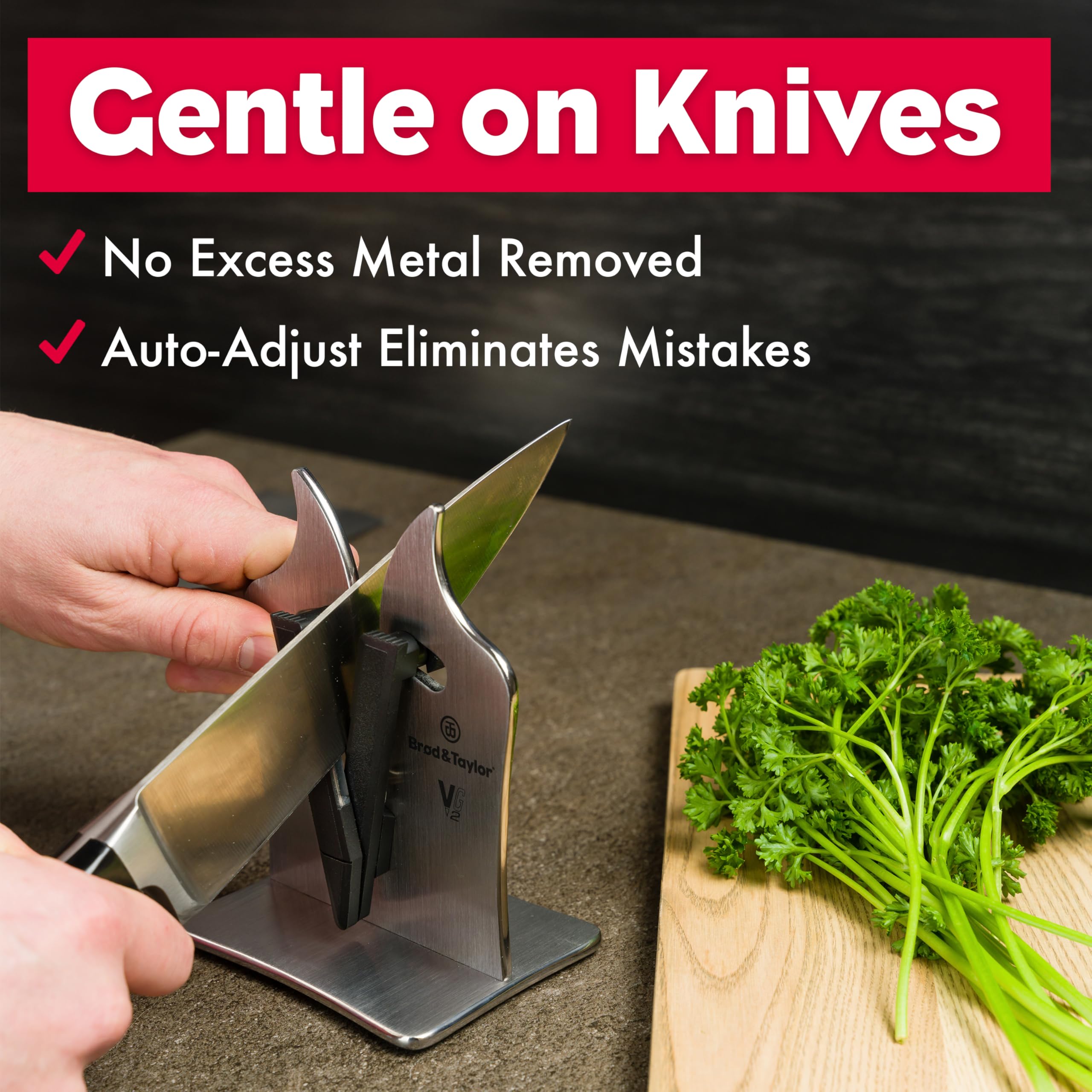 Replaceable sharpening bars extend tool life for years.