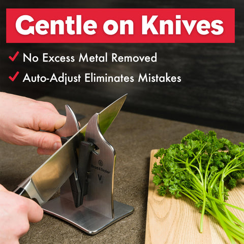 Replaceable sharpening bars extend tool life for years.