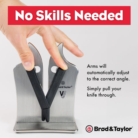 Sharpen serrated blades with an angled pass for renewed cutting power.