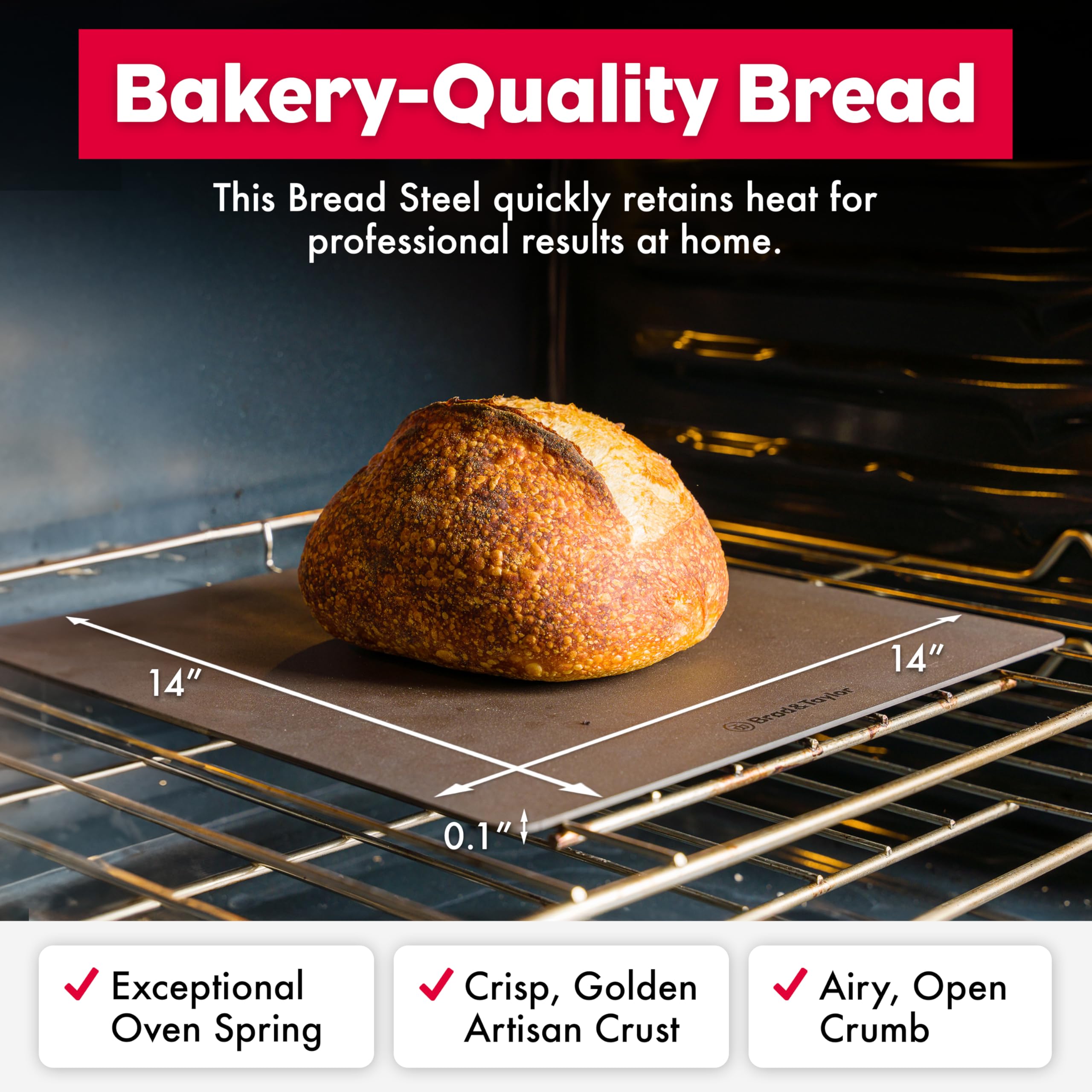 Brod Taylor Bread Steel Original preheats quickly beside the oven