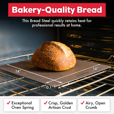 Brod Taylor Bread Steel Original preheats quickly beside the oven