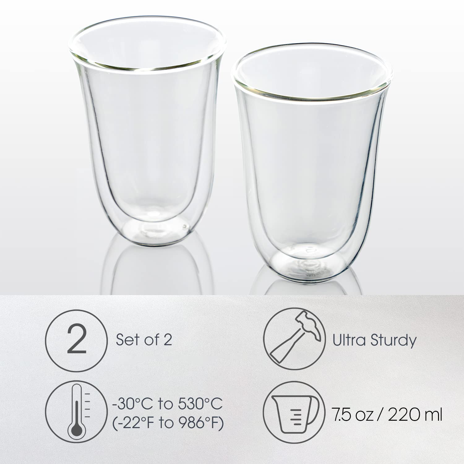 Brod & Taylor ergonomic glass cup resists condensation for daily use.