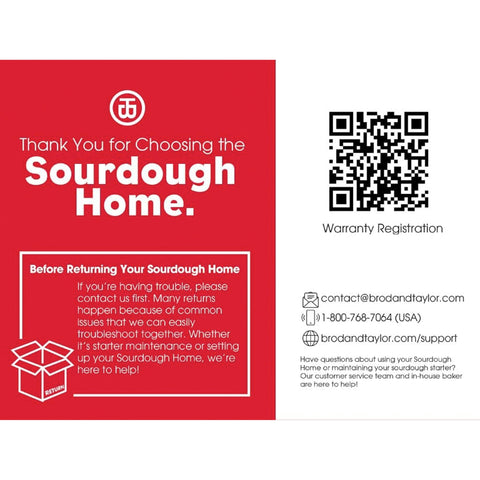 Brod & Taylor Sourdough Home on a kitchen counter during daily bake prep.