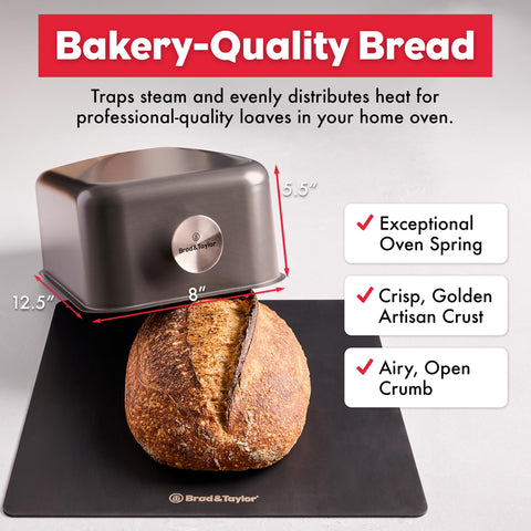 Brod & Taylor Ultralight Baking Shell in oven delivers crispy crust and even browning.