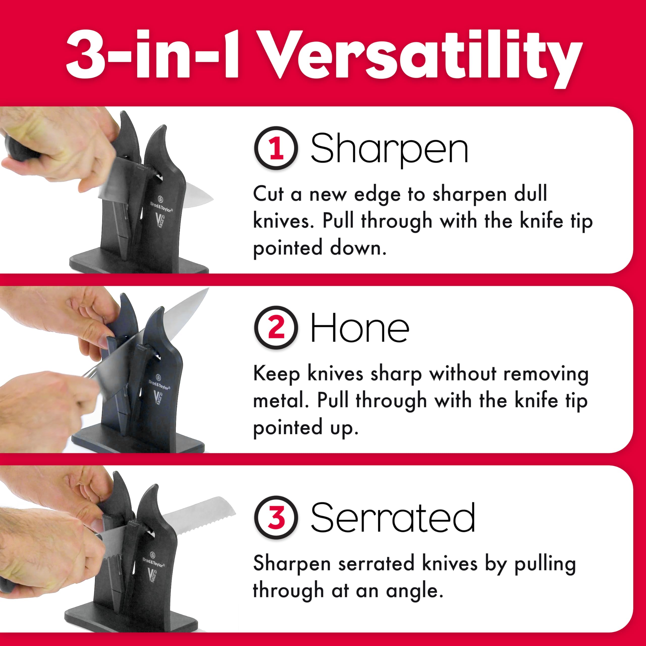 Brod & Taylor VG2 Classic knife sharpener in action sharpening and honing