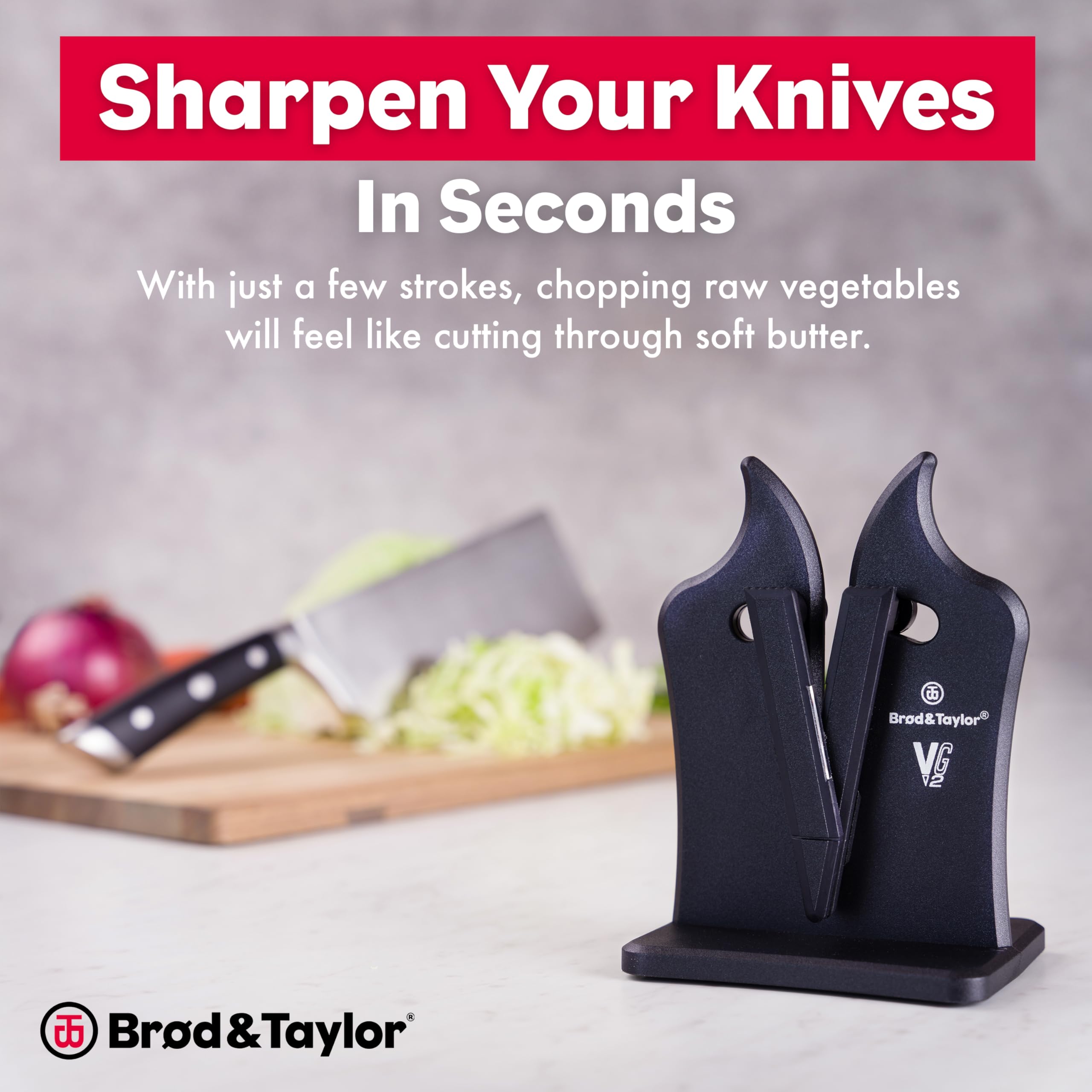 Brod & Taylor VG2 Classic knife sharpener top view with guided V-channel